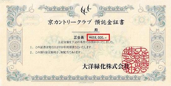 京カントリーの預託金充当制度について-2021年度-ゴルフ会員権