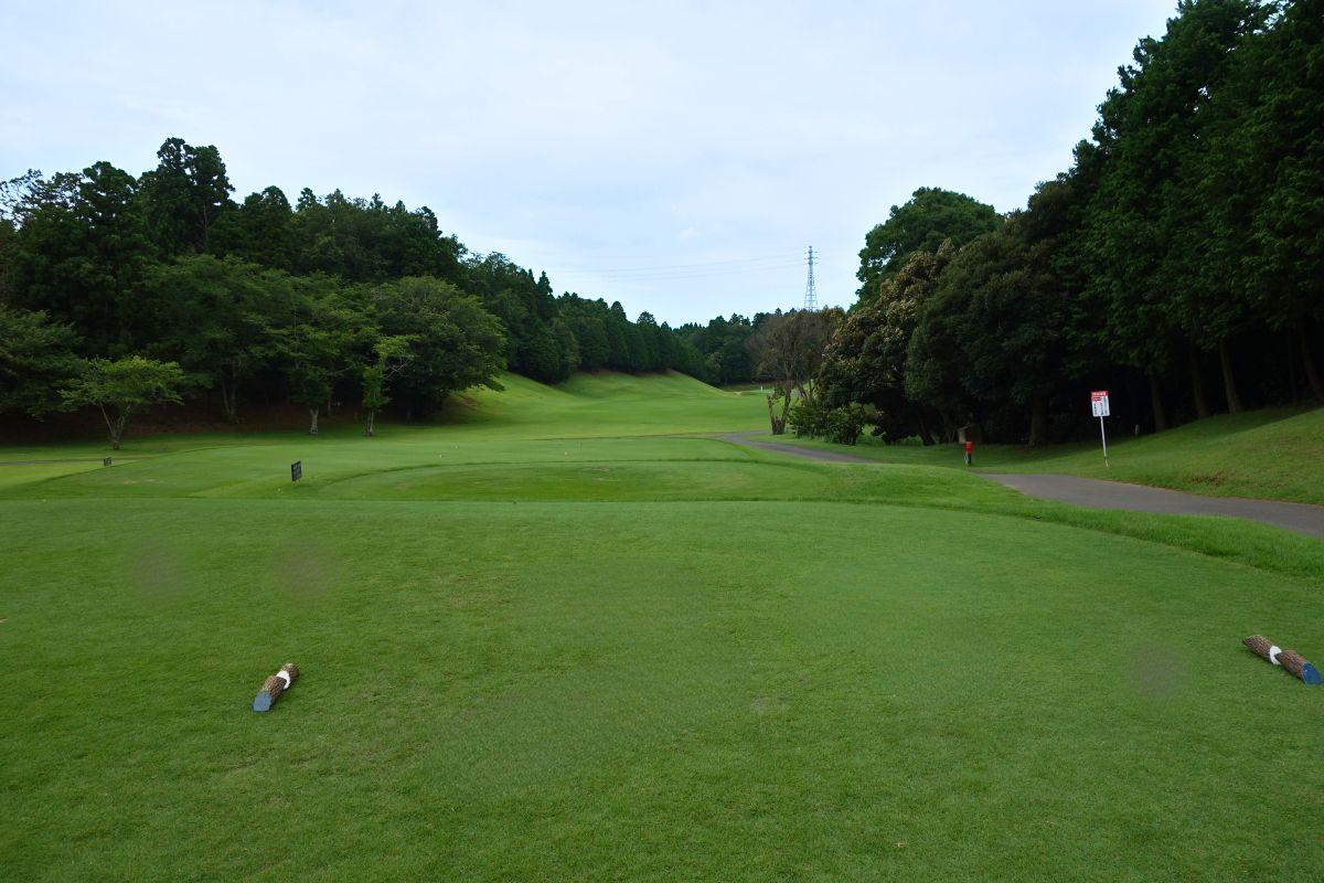 やや打ち下ろしの16番ミドルホール