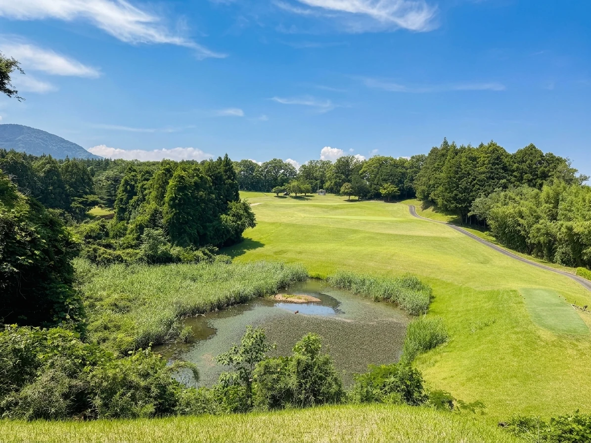 東3番ホール（167Y・Par3）池越えのティーショット方向