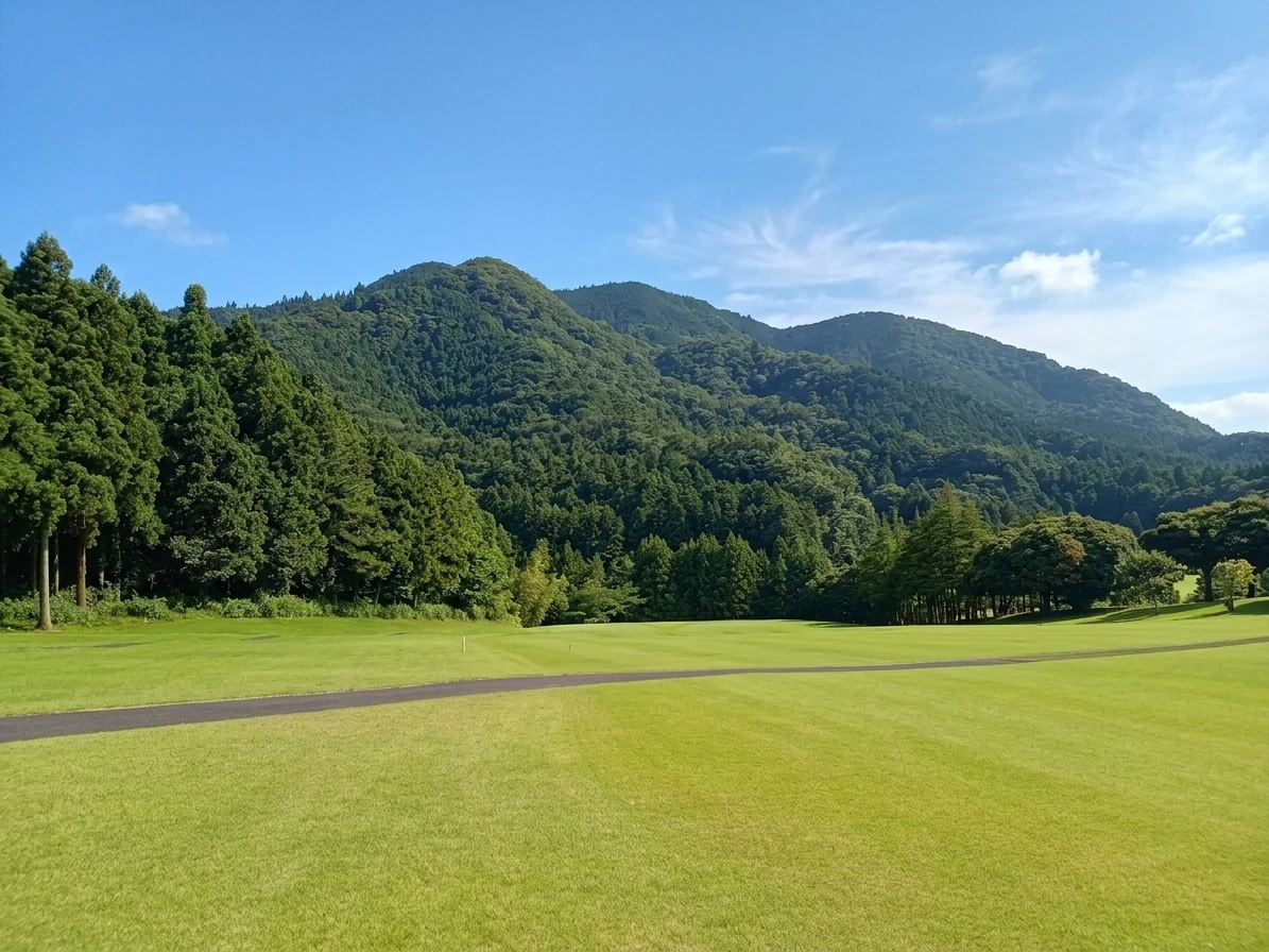 南1番ホール 2打目地点からグリーン方向