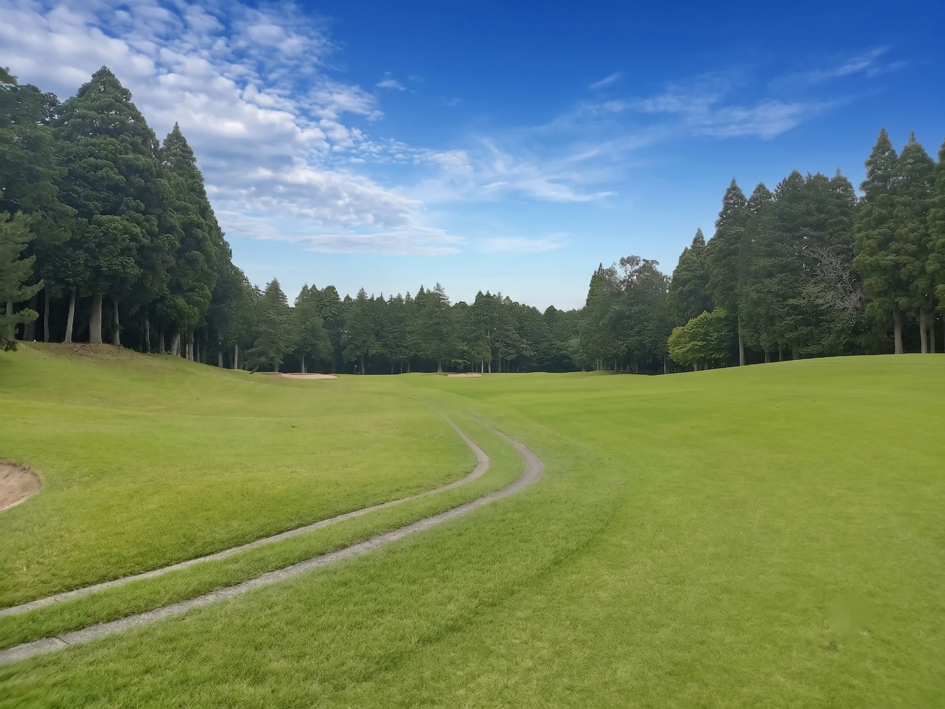 東コース4番ホール 2打目地点からグリーン方向
