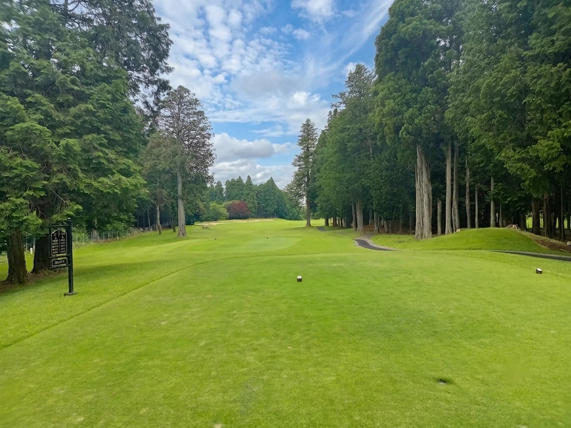 東コース7番ホール（414Y・Par4）右ドッグレッグのティーショット方向