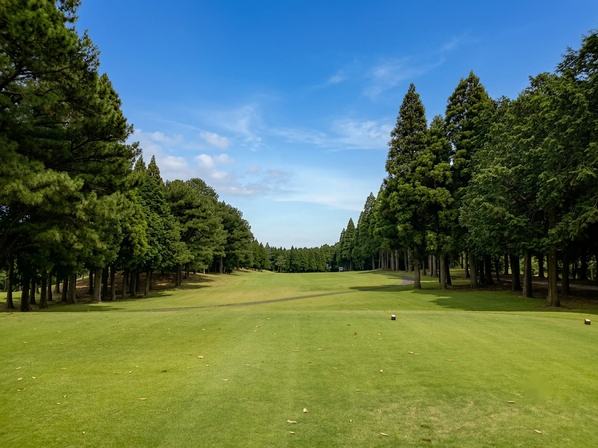 東コース14番ホール（406Y・Par4）ストレートなティーショット方向