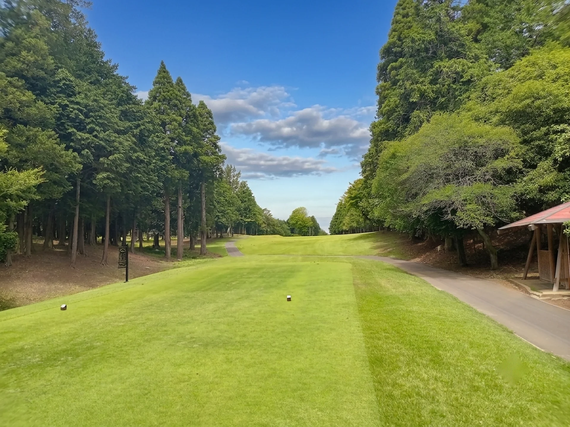 東コース17番ホール（401Y・Par4）ティーショット方向