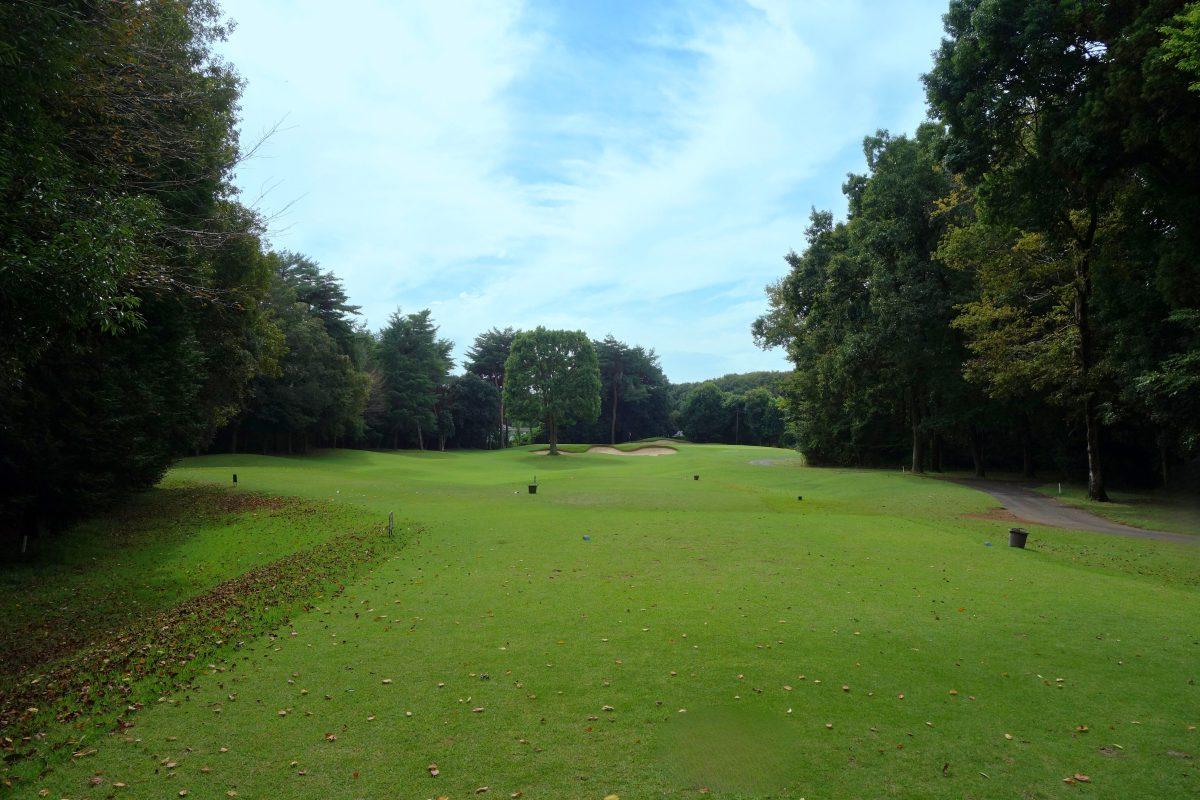 奥にOBがある2番ショートホール