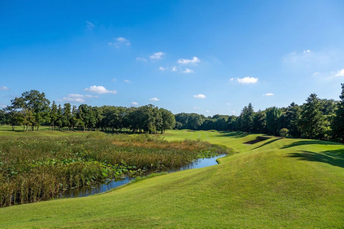 左ドッグレッグの16番ホール