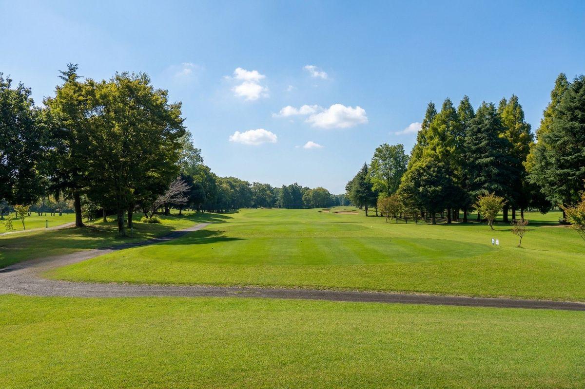 池と木が絡む18番ロングホール